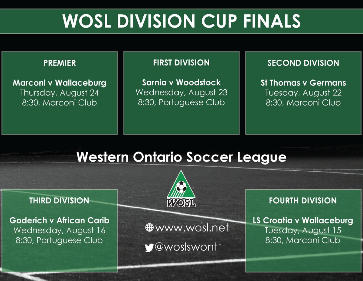 WOSLSWONT's tweet photo. Division Cup Finals are set for August. #WOSL https://t.co/deLX7si6Yp