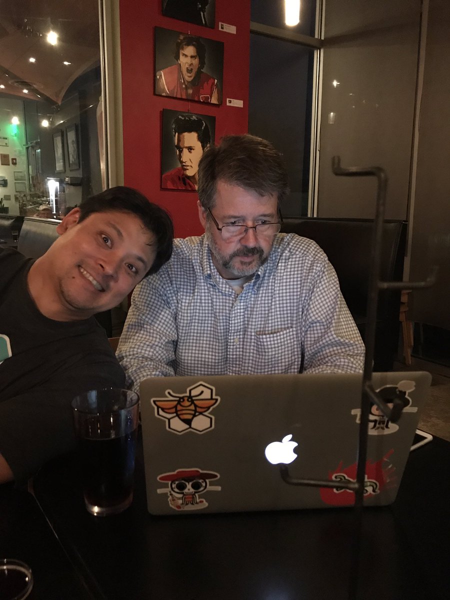 manuel_silveyra's tweet photo. @angelluisdiaz look what you're doing to @texasjimgray!  He can hardly drink his beers at @blackstarcoop! @stmuraka wanted to see him work https://t.co/UvIfNcYvlV