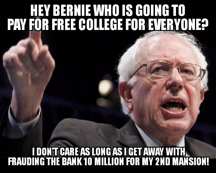 BrandonN1271's tweet photo. #BernieBanks #BernieSanders #BernieBankFraud #BernieTheBum #FreeCollege #socialism #NoMiddleClass #IncomeEquality
#Trump #tcot #USA #MAGA https://t.co/dmxn7B7Fif