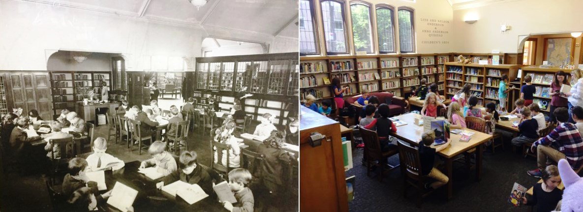 Queen Anne children's section - then and now!