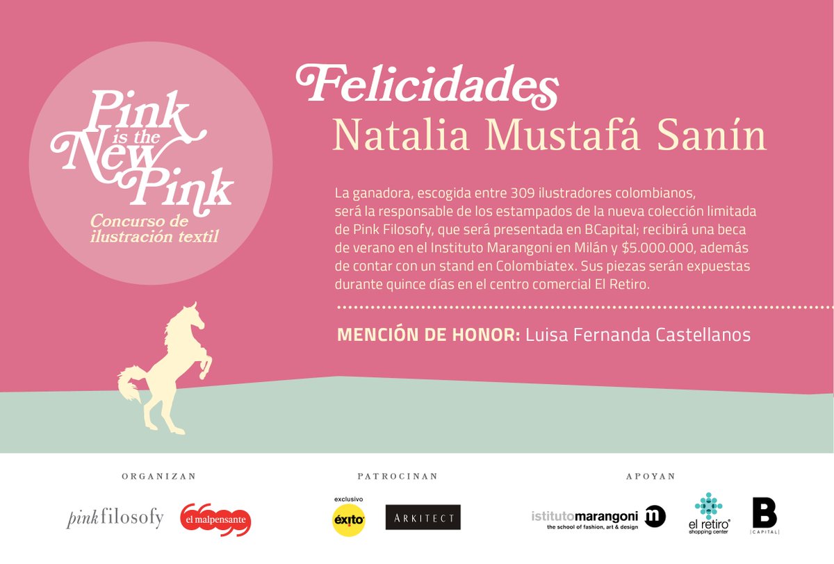 malpensante's tweet photo. ¡Aquí está la ganadora de #PinkIsTheNewPink! Gracias a los 309 ilustradores concursantes. Esperen lo que se viene este viernes 💃 https://t.co/LdZpcF6B4K