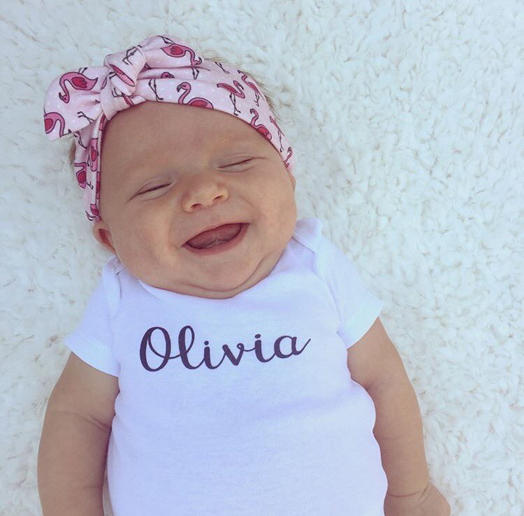 Say cheese!!! This adorable babe is rocking our flamingo ready to ship gear 💖