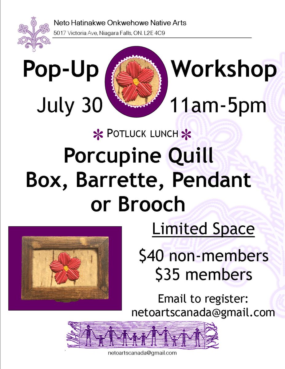 NetoNativeArts's tweet image. #PopUp #Workshop Sun.July30th tinyurl.com/y7rlwpwf #NiagaraFalls #WhatToDo #whatshappening #Indigenous @infoNWIA @nativeart @SOADIhealth