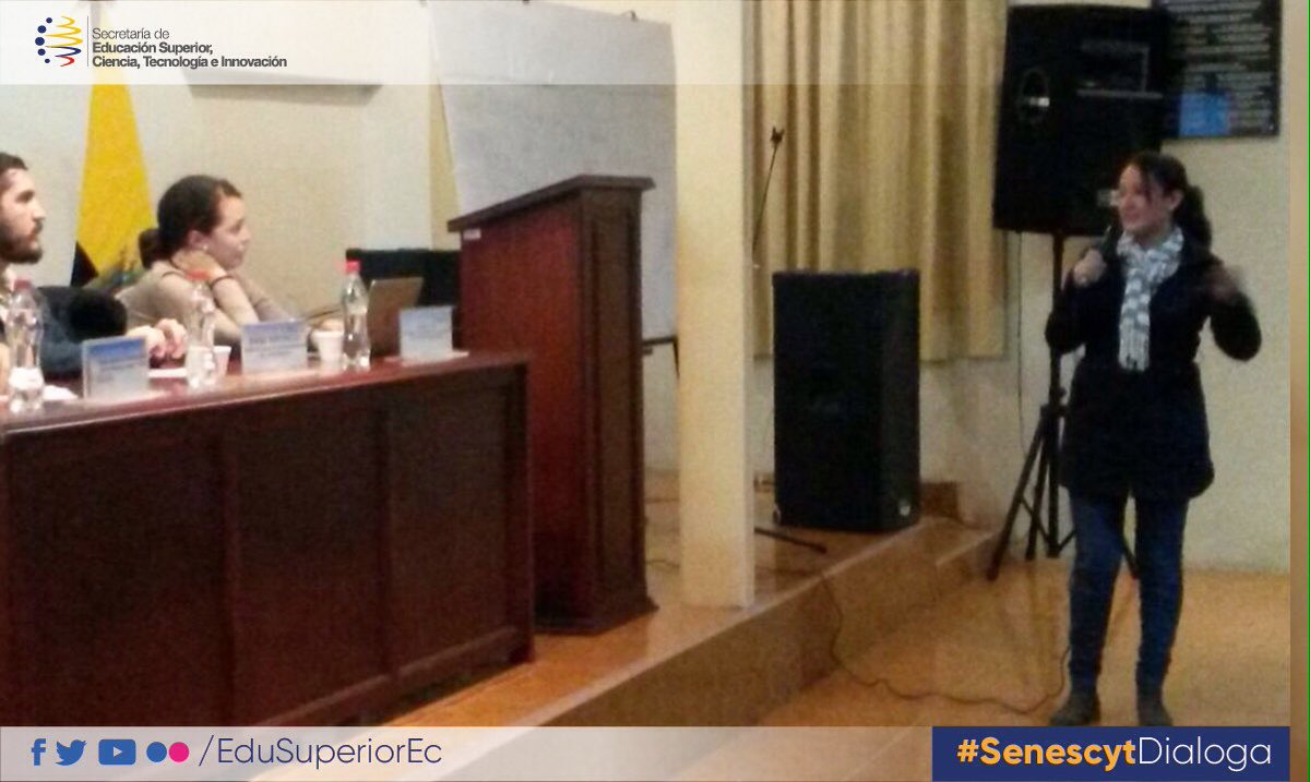 EduSuperiorEc's tweet photo. Esta es una experiencia enriquecedora, estamos aprendiendo y generando investigación, Tatiana Ojeda becaria retornada #SenescytDialoga https://t.co/NqibePlPpF