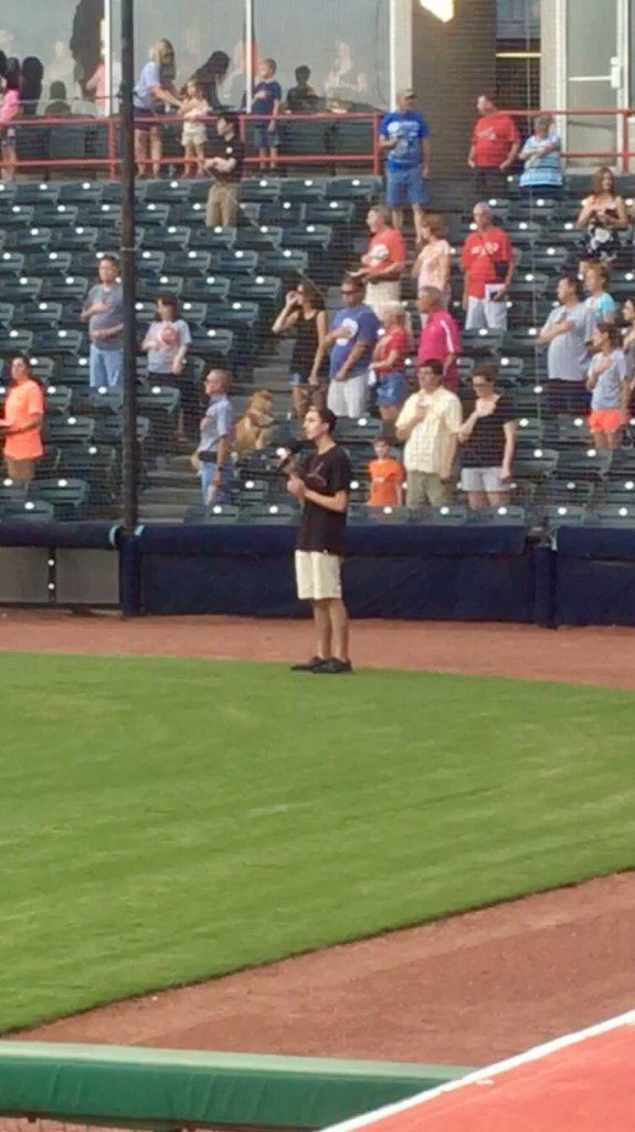 ethnictigger's tweet photo. @PowhatanHS we're so proud of Will Britton, class of 2017, who sang the national anthem today at the Diamond! #Beast https://t.co/U2nArvrbv4