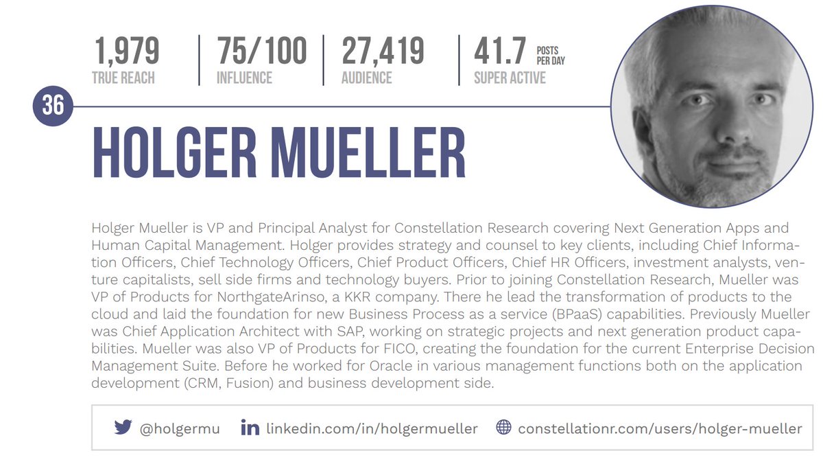 Honored to make <a href="/Tenfold/">Tenfold</a> Top 75 #SaaS Influencer List - tenfold.com/ebooks/top-75-… - guess I made #1 in the 2nd half! ;-)