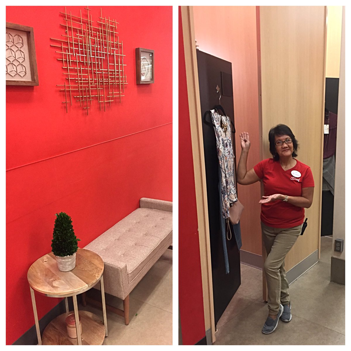 T1805 is engaging with every guest in the Fitting Room! Name placards! 👚👕👗#WWYD @tracyacurry1 <a href="/angel_yanke/">Angel</a> @drew_arrington <a href="/carly_tadlock/">Carly Tadlock</a>