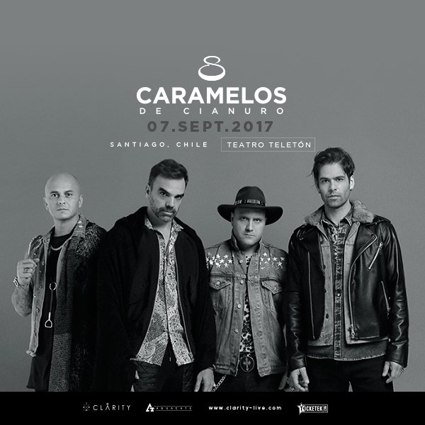 ZumbidoCL's tweet photo. Caramelos de Cianuro por primera vez en Chile este 7 de septiembre en Teatro Teletón - Entradas en @TicketekChile https://t.co/33B9ngJXIP