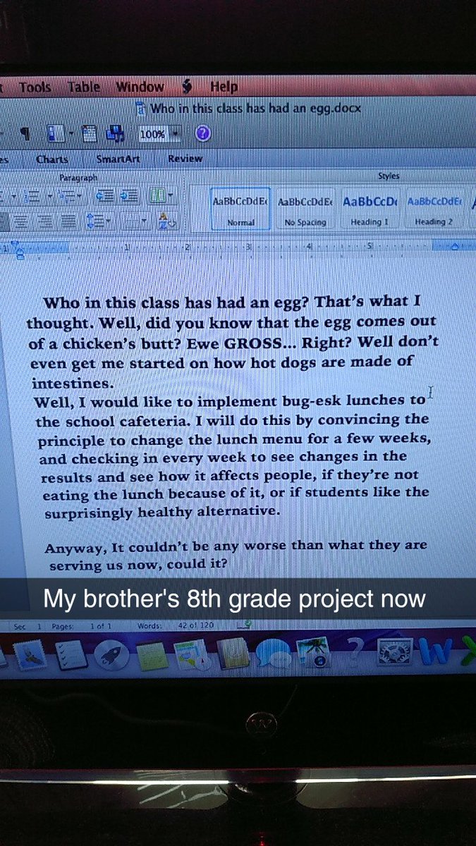 foreheadfactory's tweet image. Who in this class has had an egg