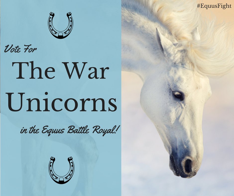 Laura_VAB's tweet photo. #EquusFight finals have begun! /Mortal Kombat music/ Vote up war unicorns Nova & Reaver! & maybe win a free book. https://t.co/wTBrPk0Wkd https://t.co/ze7x0PDllt