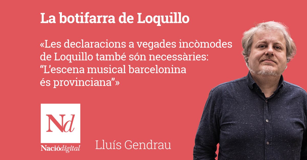 OPINIÓ «​La botifarra de Loquillo», article de <a href="/LluisGendrau/">LluísGendrau</a> sobre el polèmic cantant ow.ly/kG7D30dRPLu  #opinióND