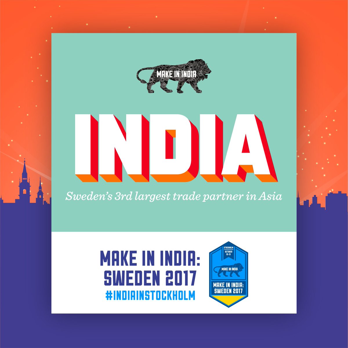 makeinindia's tweet photo. A key trading partner for Sweden. India-Sweden relations stronger than ever after #IndiaInStockholm #MakeInIndia @CimGOI https://t.co/wlT1fUrwat