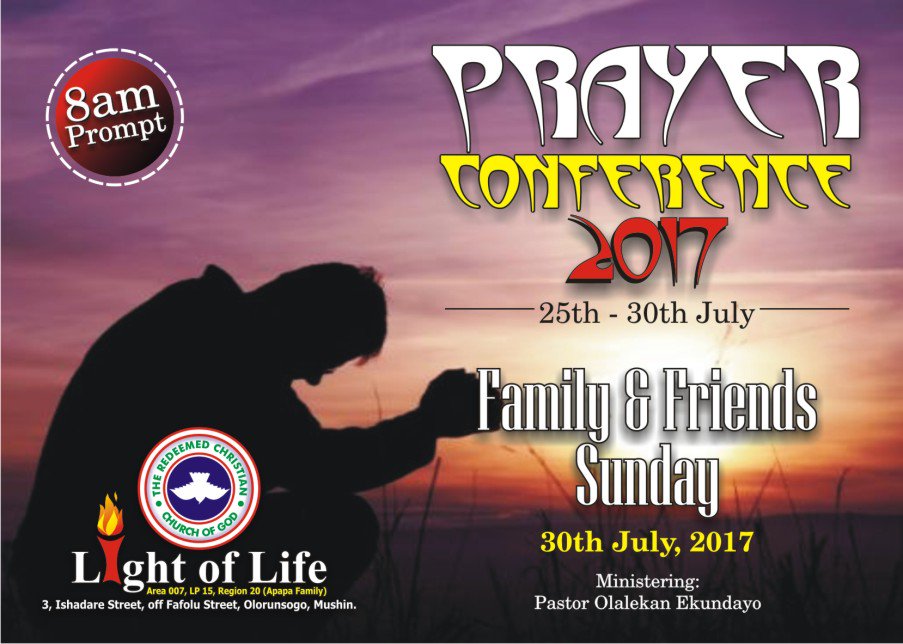 LightofLife015's tweet photo. Prayer conference and Family &amp; Friends Sunday
Don't miss it for anything and tell someone about it. https://t.co/ewniUowFpN