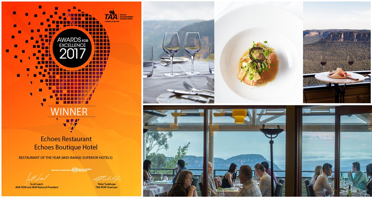 Lilianfels's tweet photo. Congratulations to #Echoes Restaurant team for their latest accolade 2017 WINNER  "Restaurant Of The Year"  (Mid-Range Superior Hotels). https://t.co/IBgNyCrTs8