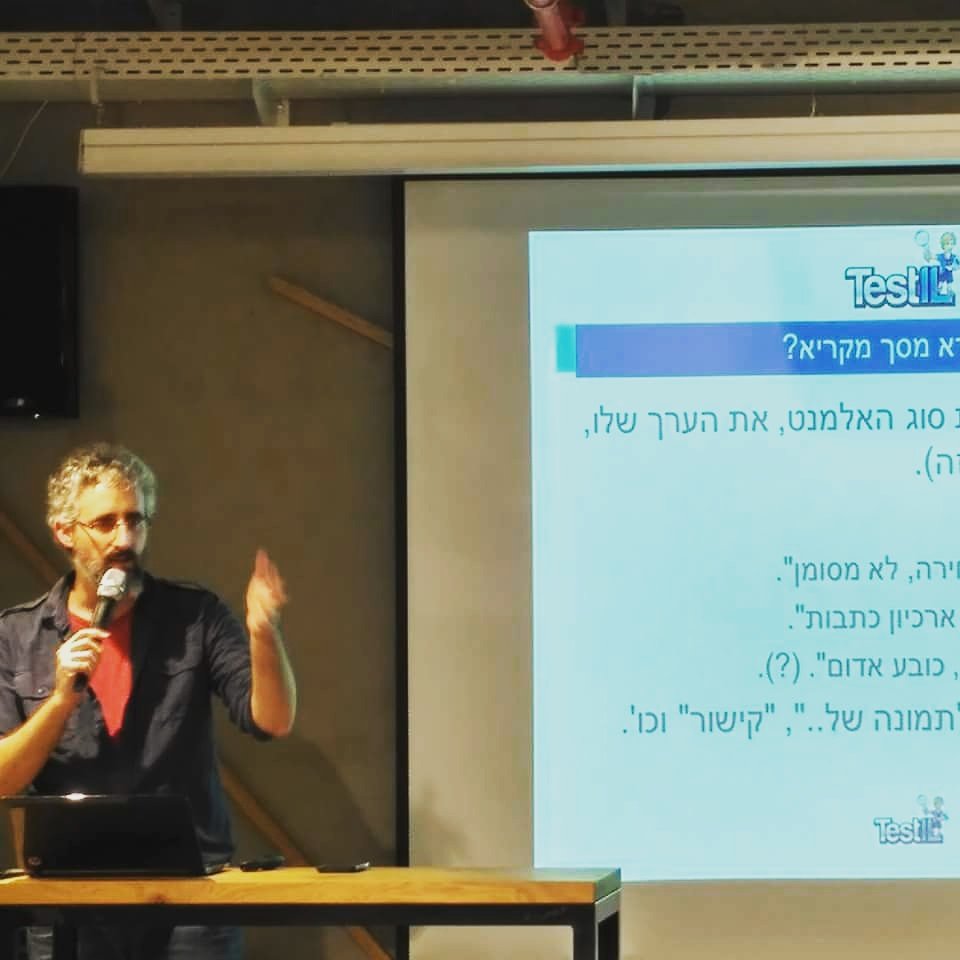 Me talking at the accessibility testing meetup.