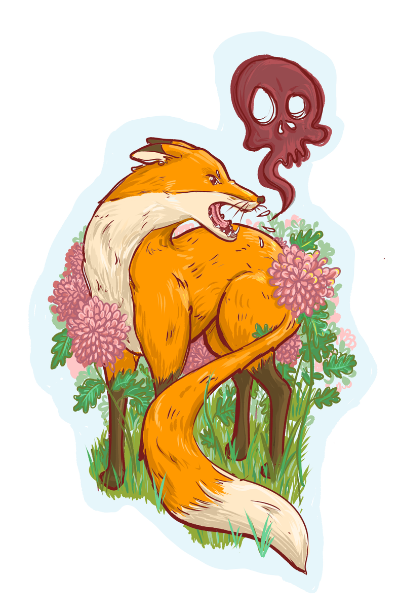 KelsiJoSilva's tweet photo. A new sticker design I'll have available for #bostoncomiccon #foxart #CuteAnimals #WhatDoesTheFoxSay #deathscream https://t.co/BrAFYwyDuB