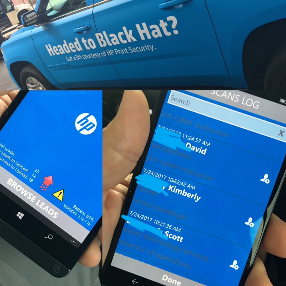 DilTown's tweet photo. Anyone looking to harvest #BHUSA leads, take a ride in the @HP van. #BHfail #PostingForAFriend https://t.co/KRrFiLrypS