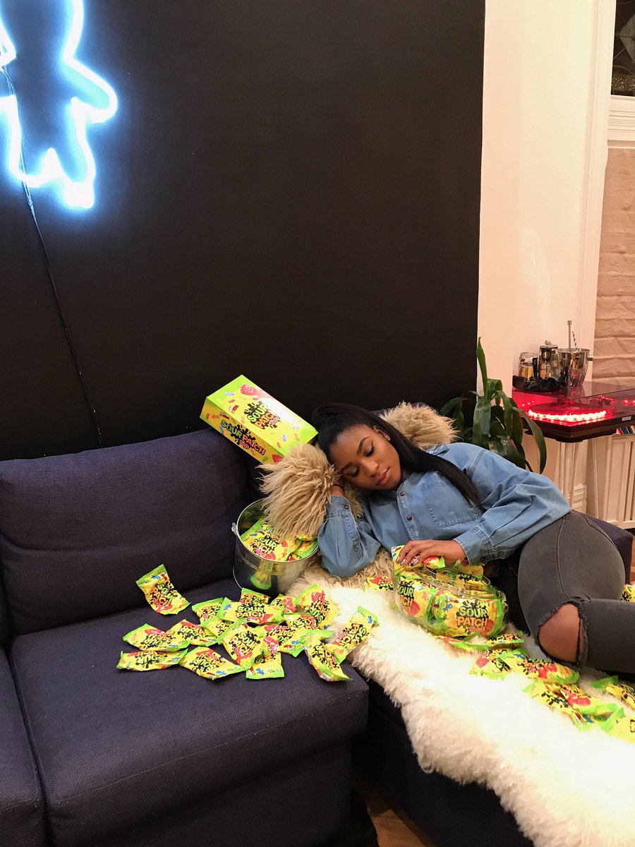 Normani's tweet photo. @SourPatchKids #BrooklynPatch Thank you for taking care of me and my team β¨π€π₯ literally candy everywhere lol MY FAV love you https://t.co/QsRm3DseZQ