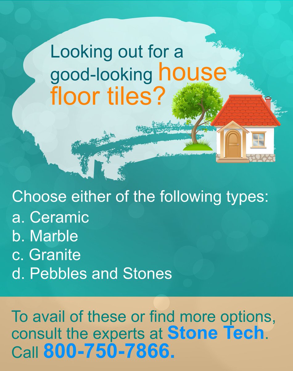 StoneTechWorks's tweet image. Looking out for a good-looking house floor tiles? To avail of these or find more options, call 800-750-7866. #Flooring #StoneTech
