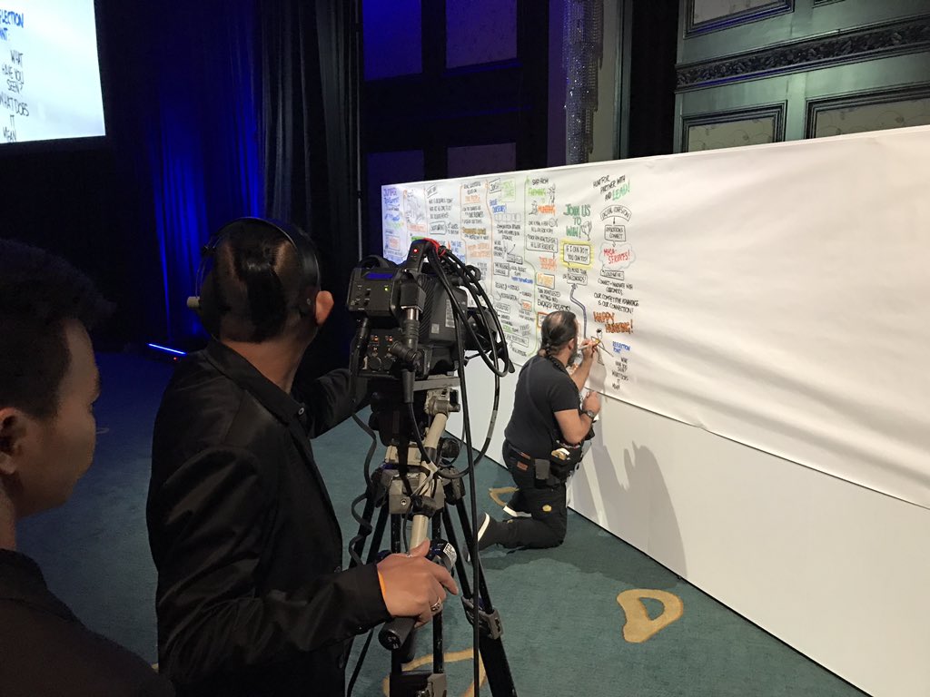 TomKingUp2Speed's tweet photo. If you are not using @Up2Speed_ #graphicrecording Ninja @dangergene at your offsite y'all missing out! https://t.co/VApcYsHZbO