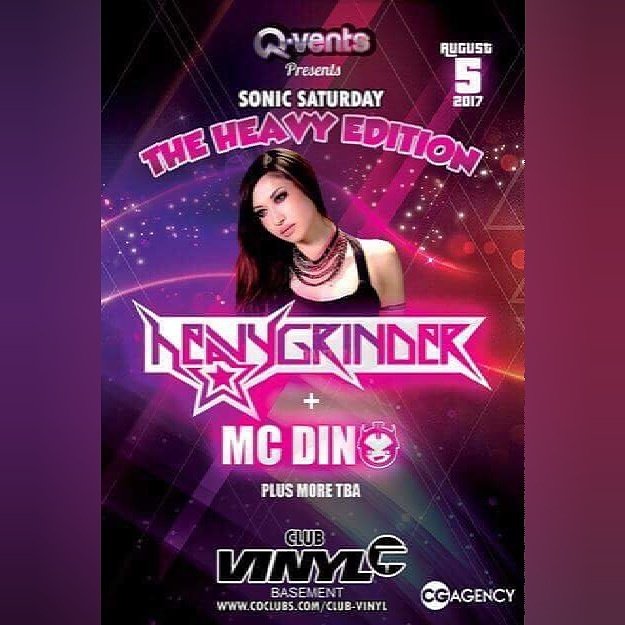 Q_Vents's tweet photo. Coming up in a few weeks we have @HEAVYGRINDER and the legend @dknow at @ClubVinyl on 08/05! #SonicSaturday https://t.co/PNKYBmrpZb