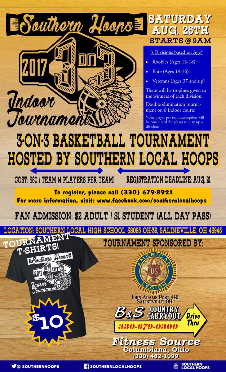 SouthernHoops's tweet photo. Southern Hoops 3-on-3 Indoor Tournament on August 26th. All proceeds support Boys Basketball program. Get info at: https://t.co/caYkP5tXhA https://t.co/MAcElBye81