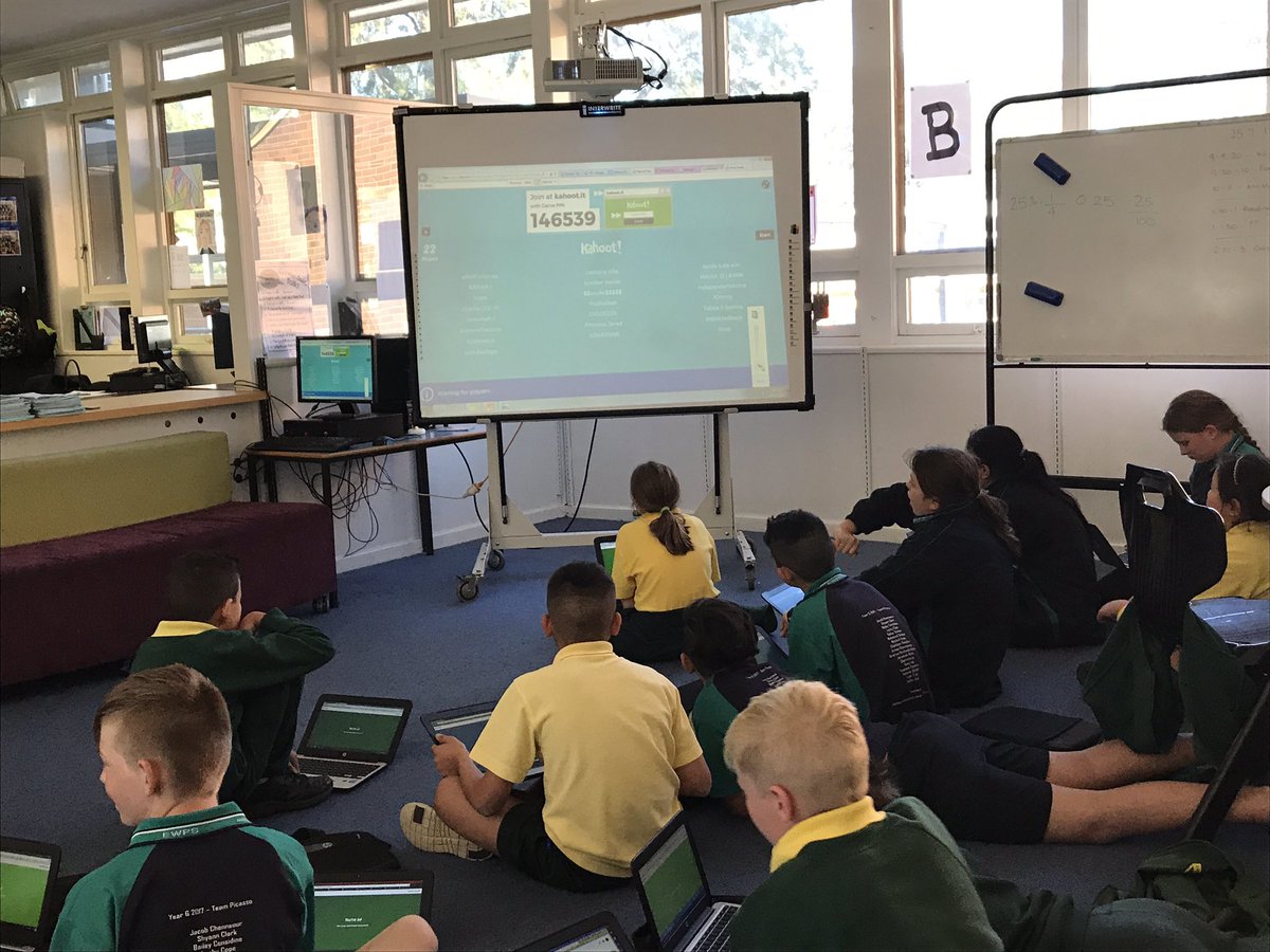 JaimeeHutchens's tweet photo. What better way to do an assessment than with a game of Kahoot #2017_teampablo @ermington_west @CaptainJackEWPS https://t.co/i6LbItUXoM
