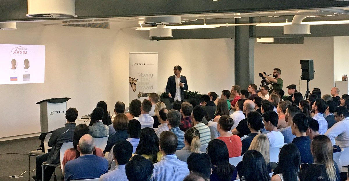 techvancouver's tweet photo. Summer isn't slowing us down! Full house for our 👍🏻 roster of speakers @robertkirstiuk @jeanetteinbiz @QuinSandler https://t.co/I8FZV9nwg3