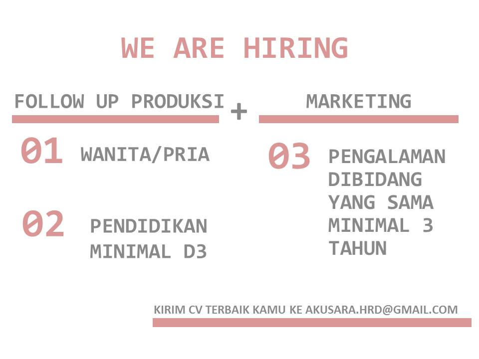 Hi guys, now Akusara Garment is hiring some new best Candidates to be part of their new team. <a href="/LokerBdg/">Lowongan Kerja Bdg</a> @LokerDir #Mudiklancarlebaransenang