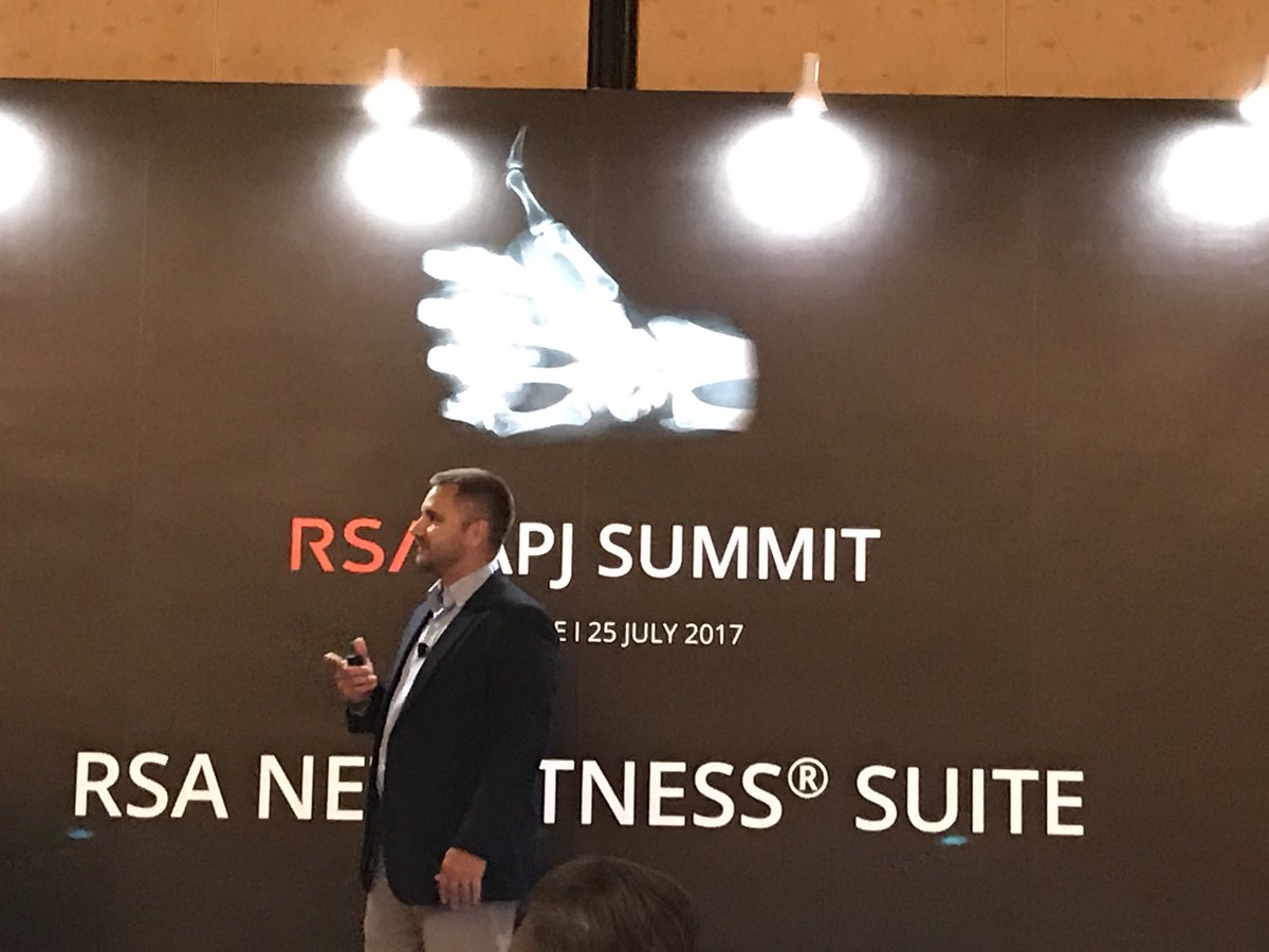 Doug_Howard's tweet photo. Jake Dorval on the big stage at RSA APJ Summit.  @RSAsecurity @RSAAPJ Security is a business problem. 80% of CISOs reevaluating strategy. https://t.co/ka0EupCCN9