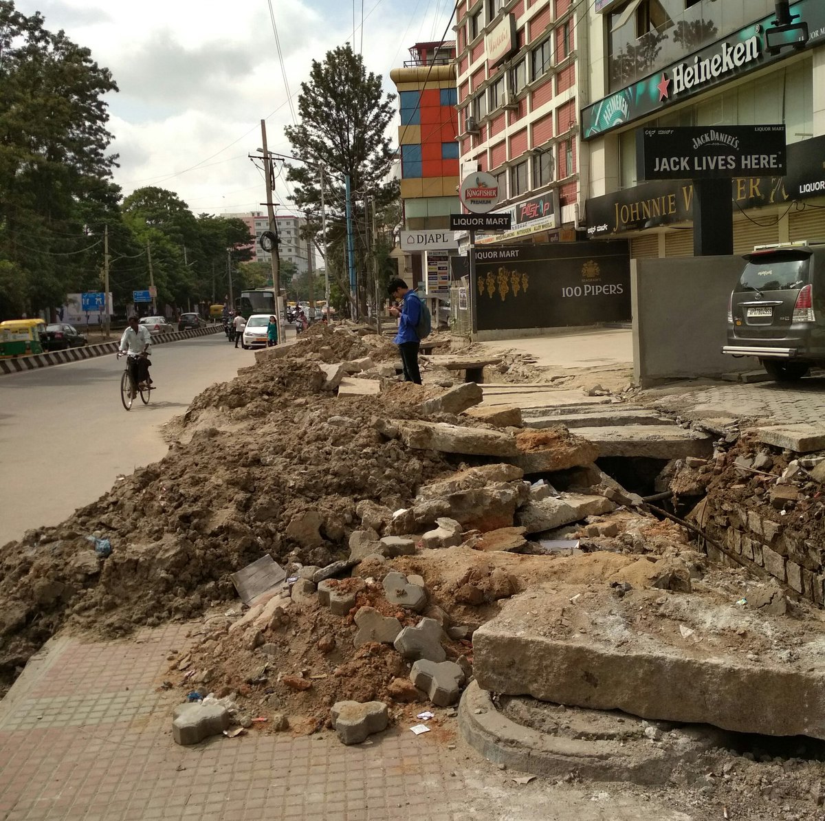 The scenes of destruction in Syria are heartbreaking. Just kidding.. This is posh Koramangala in Bangalore.