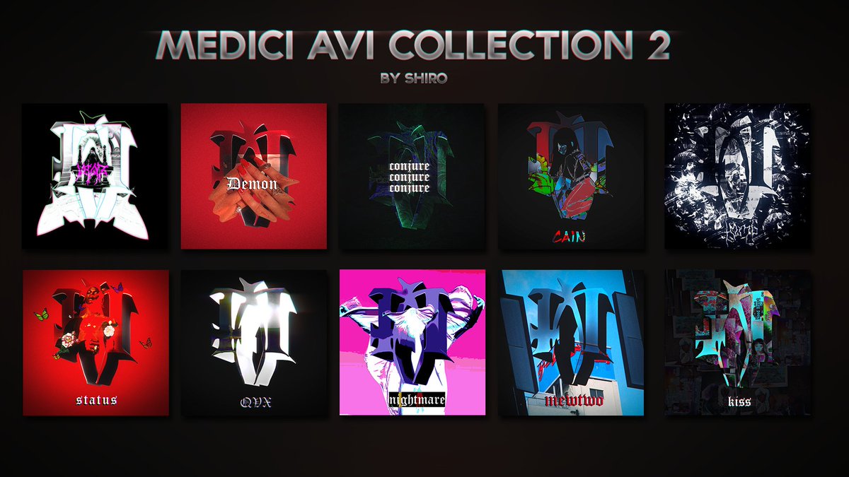 basedgodzn's tweet photo. Avi collection for @medicidescents 
HD Image: https://t.co/mJ3hhUDcis https://t.co/nYFNPzJIQ3