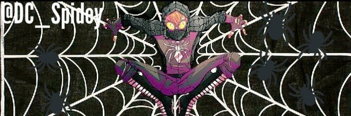 //Here ya go,mate!
one DC Spidey header with spider emojis added in the background,UN included,and black suit alteration at your service. 💙😎