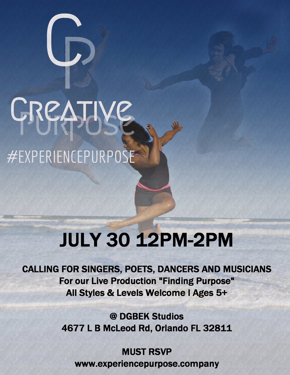 PurposeEXP's tweet photo. Don't forget to join us this Sunday at 12pm #orlandopoets #orlandoartist #orlandosingers #orlandodancers #orlandomusicians https://t.co/Ai06YKgMUm
