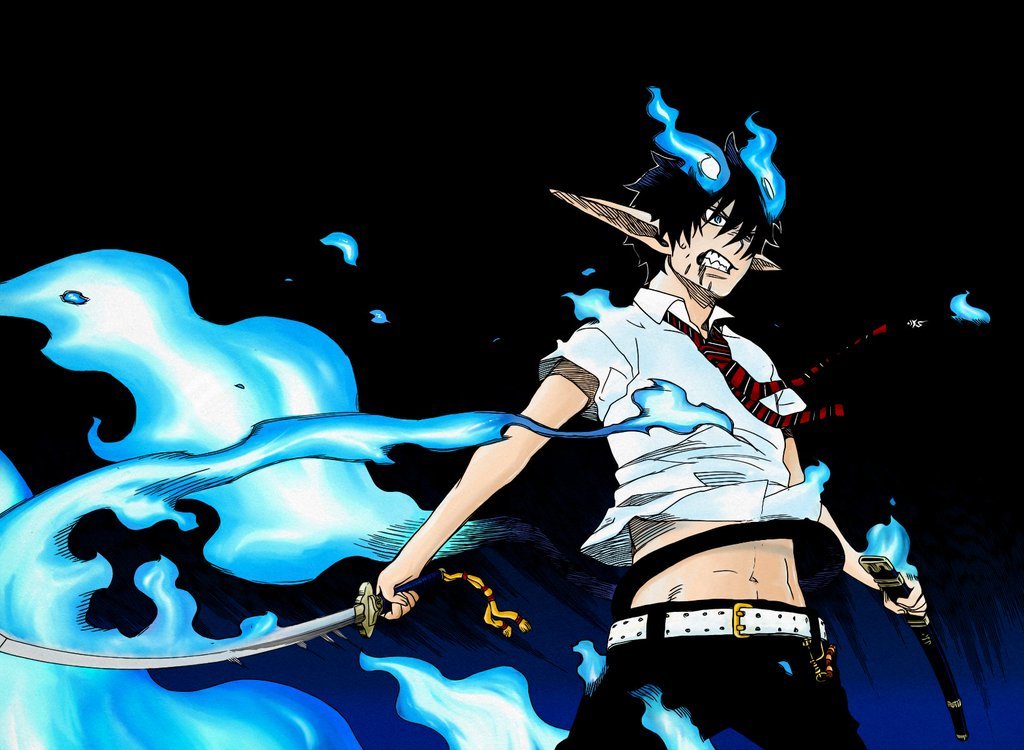 blue exorcist flames