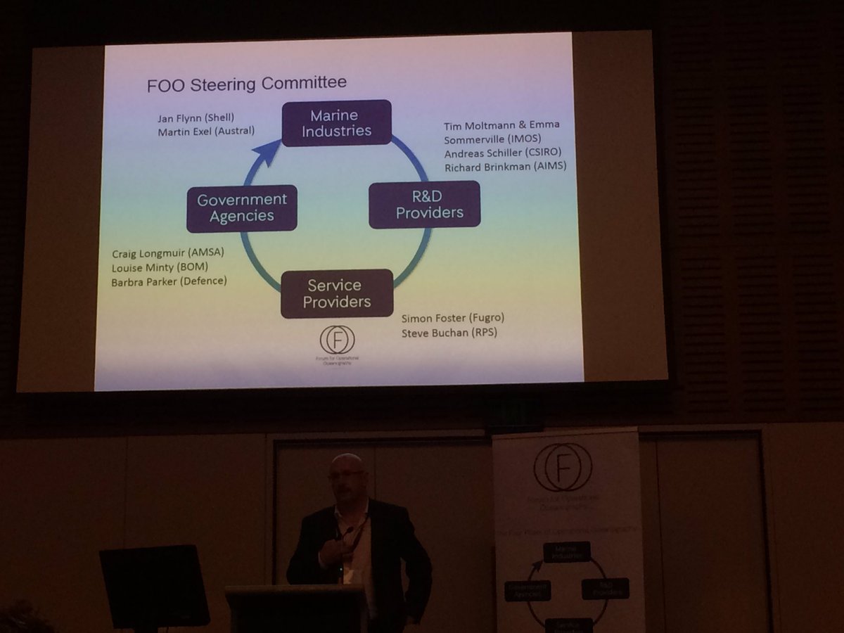 moninya's tweet photo. @IMOS_AUS Director Tim Moltmann welcomes us to #FOO2017. Forum for operational oceanography. 4 pillars from RnD to operations. https://t.co/zPDvXv21n9