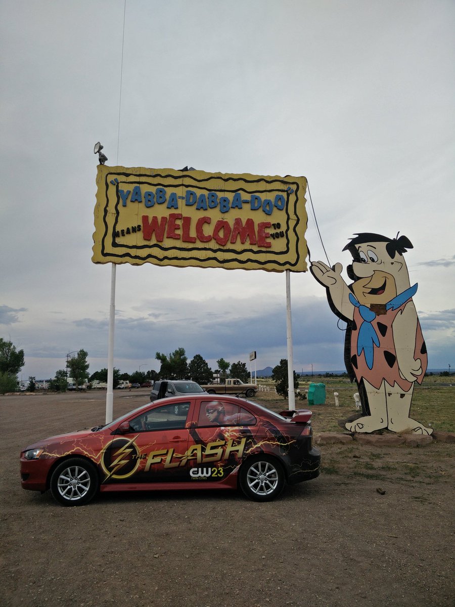 TheFlashCar's tweet photo. A fun stop, but I think this Flintstone's property could also use some of @chrischuckry 's colors... https://t.co/QW0FGZZwXV