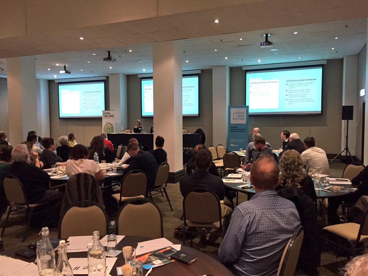 Big information exchange today in #Adelaide for the <a href="/DPTI_SA/">DPTI_SA</a> Planning Roadshow. New #infrastructure schemes a major part. #planningmatters