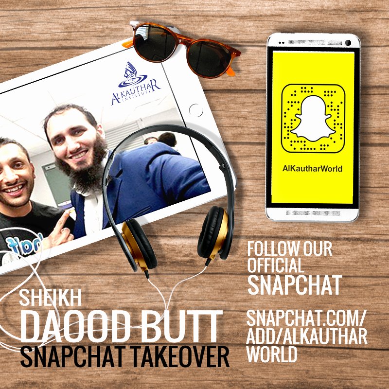 AlKautharWorld's tweet photo. Our dear and beloved Sheikh Daood Butt is taking over the AlKauthar World Snapchat! ❤️ Snap the icon or visit https://t.co/ZReZ4ekgk4 https://t.co/xIkNiSj5jE