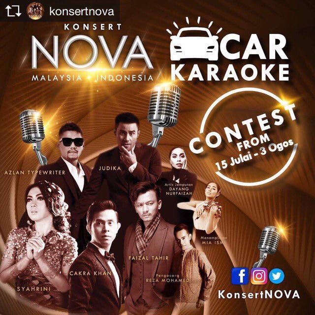 IzzadZahari's tweet image. Hadiah apa yg menanti pemenang car karaoke? 2 keping tiket ke #KonsertNova boleh buat #ConcertDate dgn bae. Hehe.