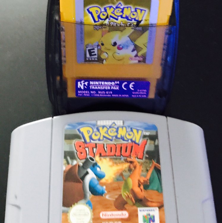 starstrukgaming's tweet photo. This is a winning combination IMO! @NintendoUK @Pokemon #N64 #PokemonYellow #PokemonStadium #TransferPack @RetroFeeder Who agrees? https://t.co/Qs7gHBGFkM