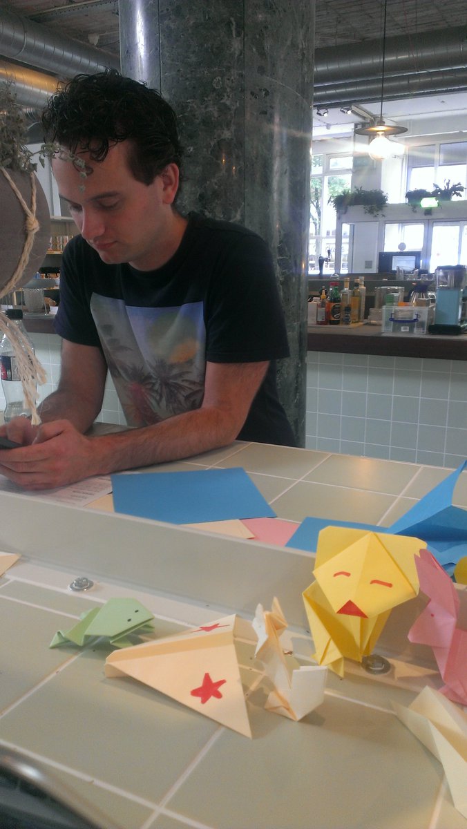 daysofcode's tweet image. With Tim the origami master at our amazing venue @42workspace