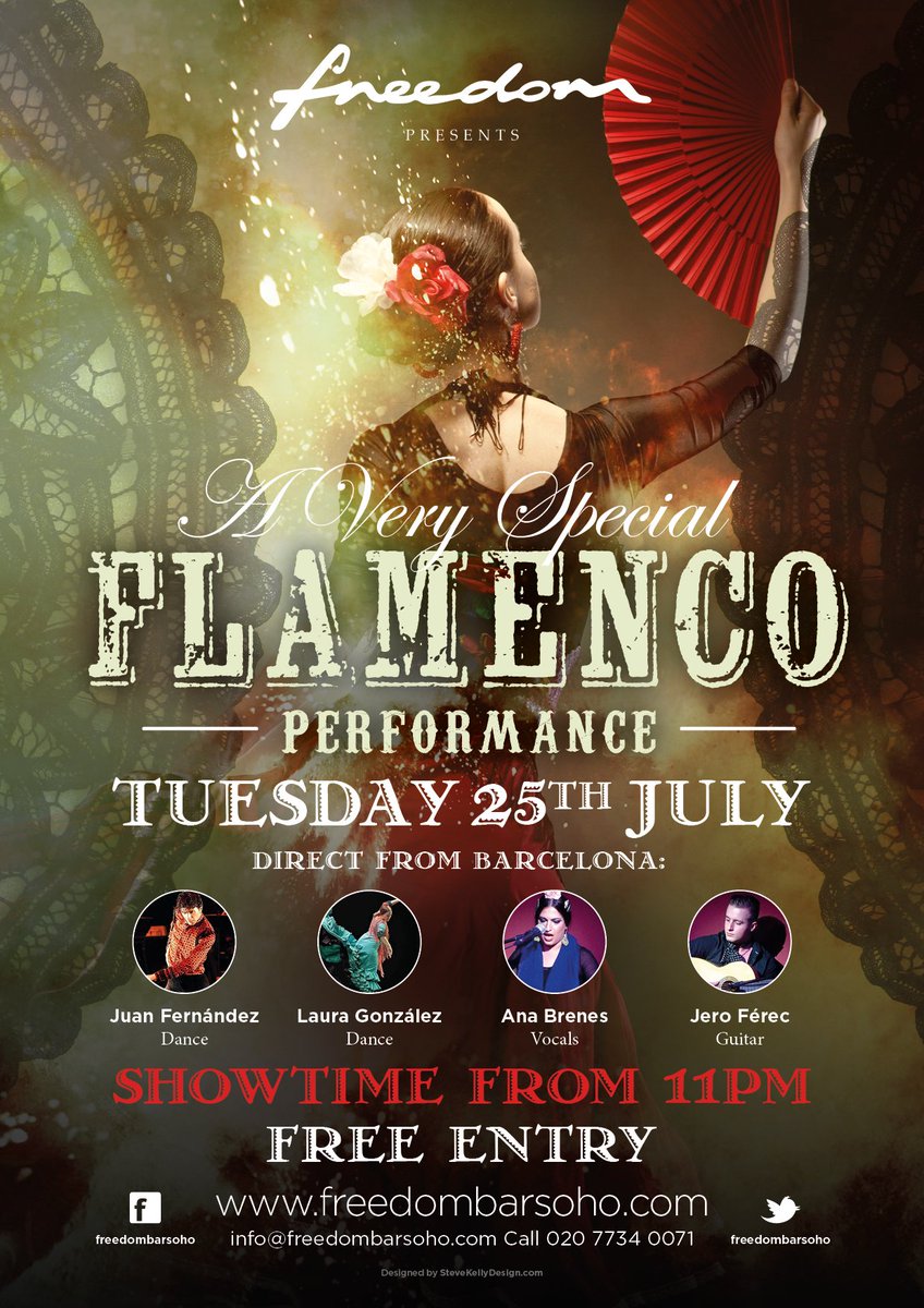 Tonight #Flamenco <a href="/JeroFerec/">Jero Férec</a> bringing performers direct from Barcelona.  Doors open 11pm #freeentry #passion #dance #flavourofSpain #duende