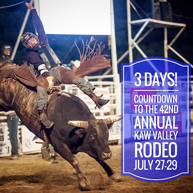 KawValleyRodeo's tweet photo. Three more days until the Kaw Valley Rodeo!!! #manhattanks #prorodeo #prca #fortriley https://t.co/83ApXmypMj