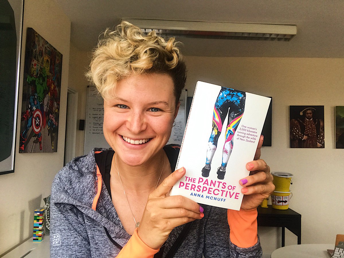 AnnaMcNuff's tweet photo. Here goes an adventure of a whole different kind... The #PantsOfPerspective - the tale of a 3,000km 🇳🇿 run: Out now! https://t.co/Q5IJHHeg7J https://t.co/A9HugoBgh5