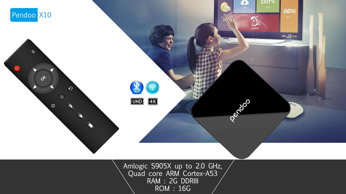 SALE_TVBOX's tweet photo. New model Pendoo x10 s905x 2g 16g dual wifi+OAT update+Live TV+New design , do you like it ?#pendootvbox #smarttvbox #iptvbox #tvbox https://t.co/T67TV2OUiH