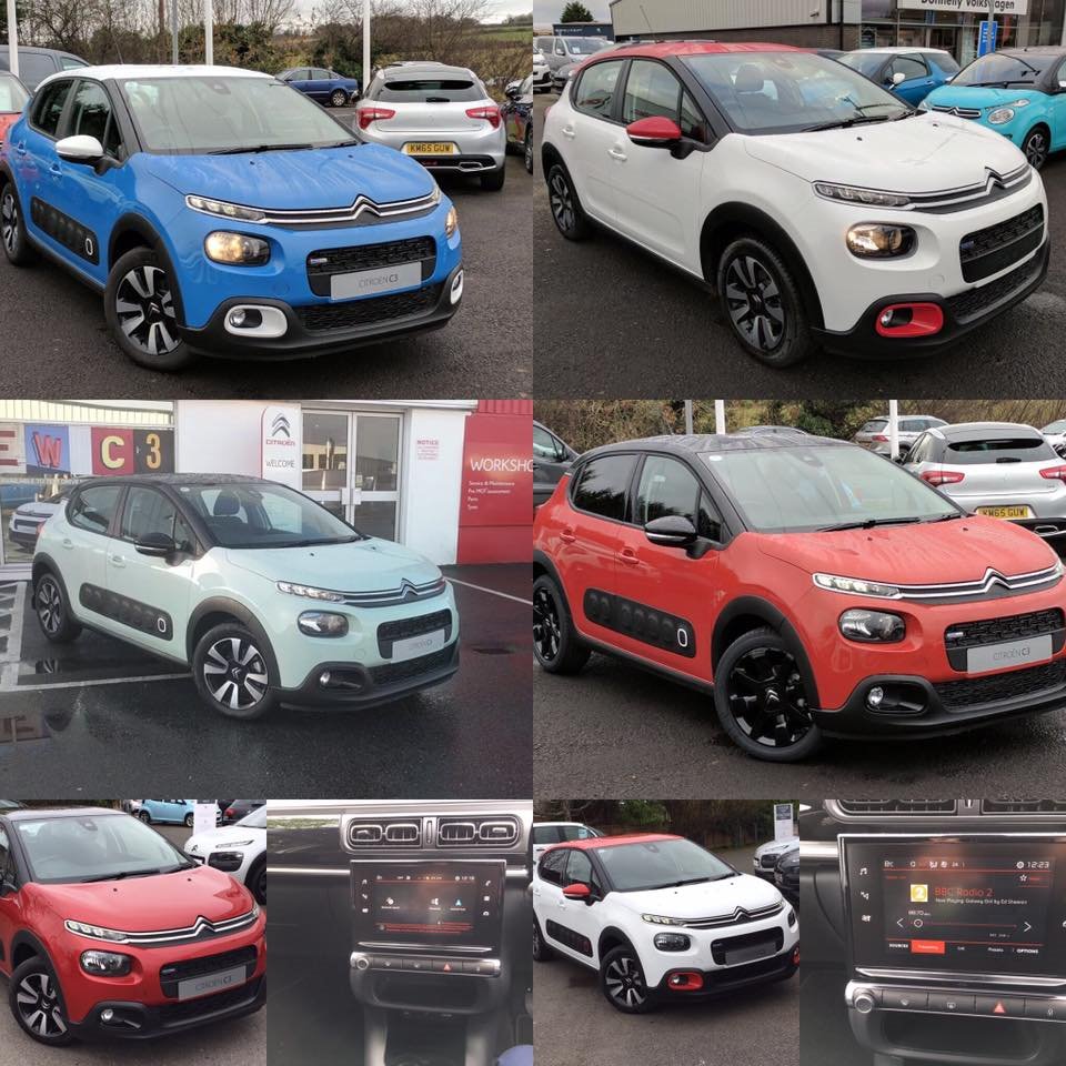 The Award winning new Citroen C3
Complete with:-
#3YearsFreeServicing 
#Bluetooth
#Touchscreendisplay
#Applecarplay