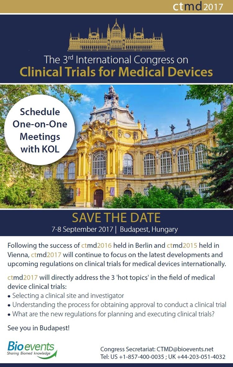 HealthValley's tweet photo. #CTMD2017 focuses on the latest developments &amp; upcoming regulations on clinical trials for medical devices https://t.co/RoLf8UP7Fq https://t.co/sp7lLHpZjM