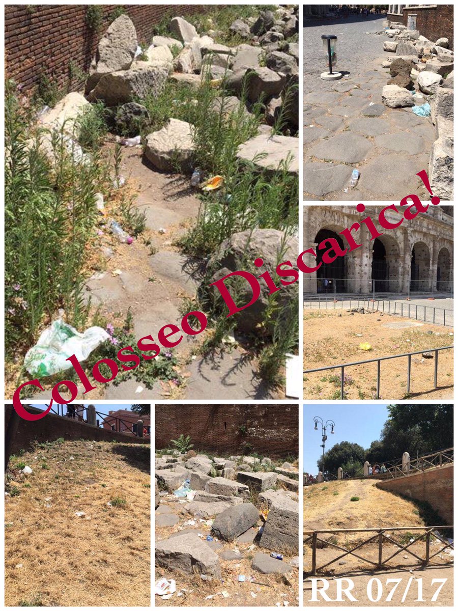 RiprendRoma's tweet photo. Dal 2009 operativi. Vista e contestata negli anni l'arsura desolante delle aiuole, ma un Colosseo in tali condizioni mai fotografato. Mai! https://t.co/gZVcBRa5ly