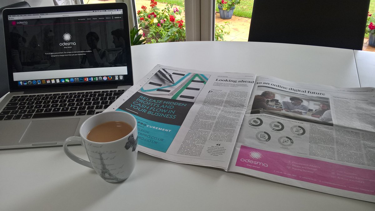 OdesmaUK's tweet photo. Enjoying a cup of tea with todays copy of #raconteur #futureproofingprocurement #page15 #odesma #stayahead #TheTimes https://t.co/BH77v3FJs6